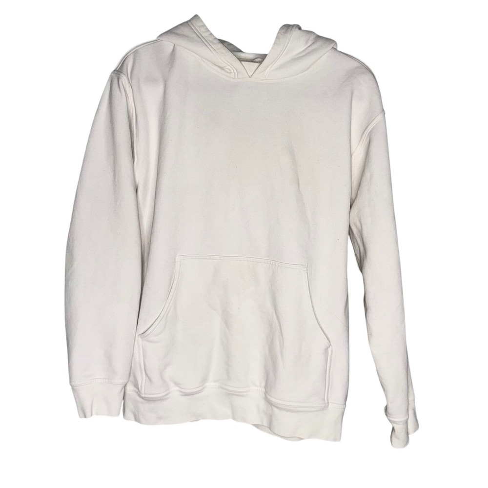 Lululemon All Yours Hoodie Women Medium White Good Fleece Pullover Pocket